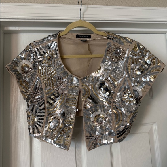 White House Black Market Tops - WHBM Embellished Cropped Jacket